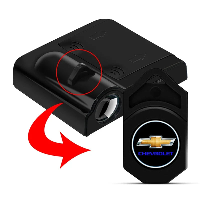 LED Car Door Welcome Light Decoration Light Car Badge logo For Chevrolet Onix Cruze Silverado Impala Equinox Malibu Tahoe Cobalt