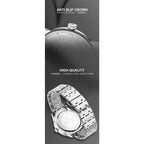 NAVIFORCE Men's Watch Classic Stainless Steel Strap 3ATM Waterproof Calendar Minimalist Dial Men's Chronograph Watch NF9272S