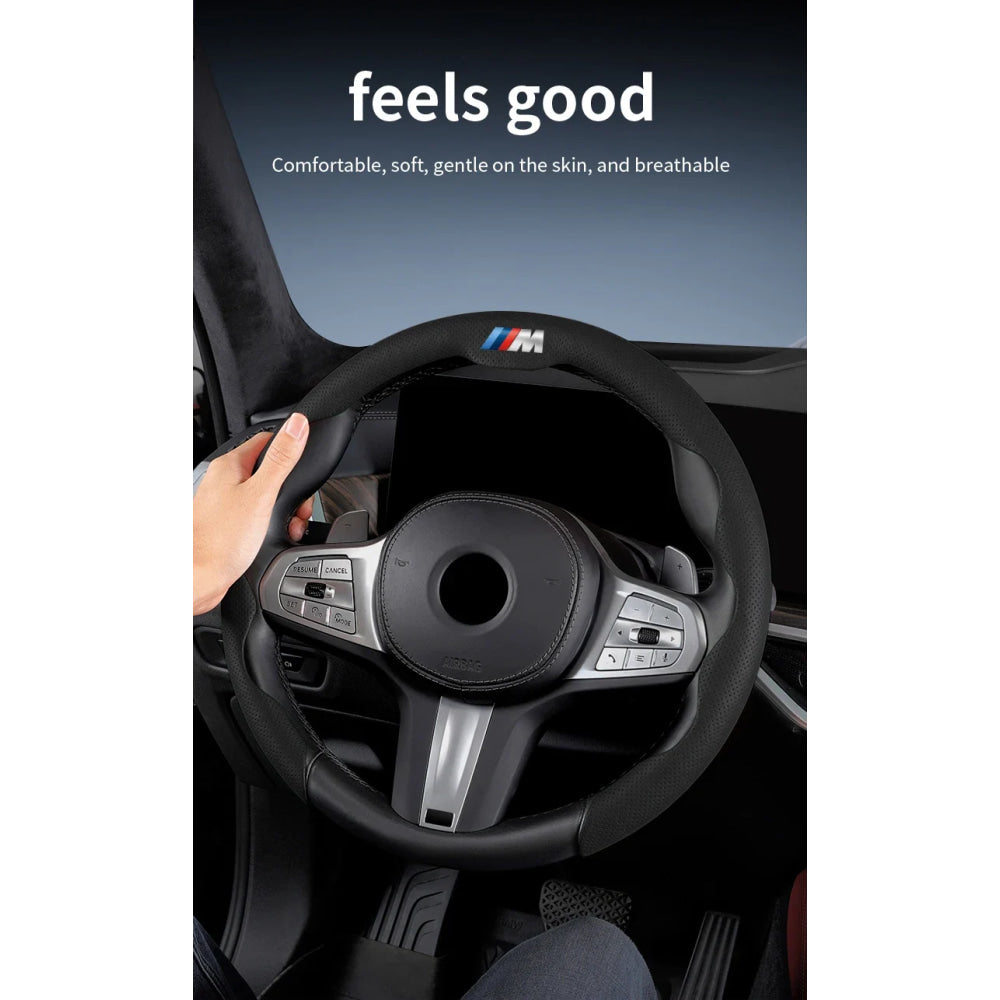 Perforated Breathable Leather Car Steering Wheel Cover Accessories For BMW E90 G80 M3 G30 M5 F82 F83 F20 F21 G42 F95 F96 G06 G07