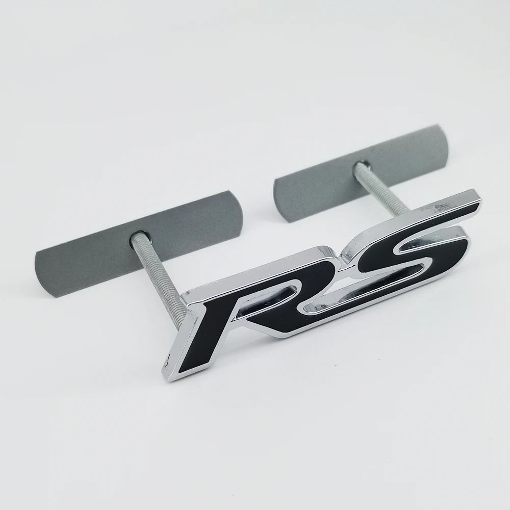 3D Metal Logo RS Emblem Letters Car Front Grille Badge Rear Trunk Sticker For Honda Civic City Fit Shuttle Jazz Car Acceessories
