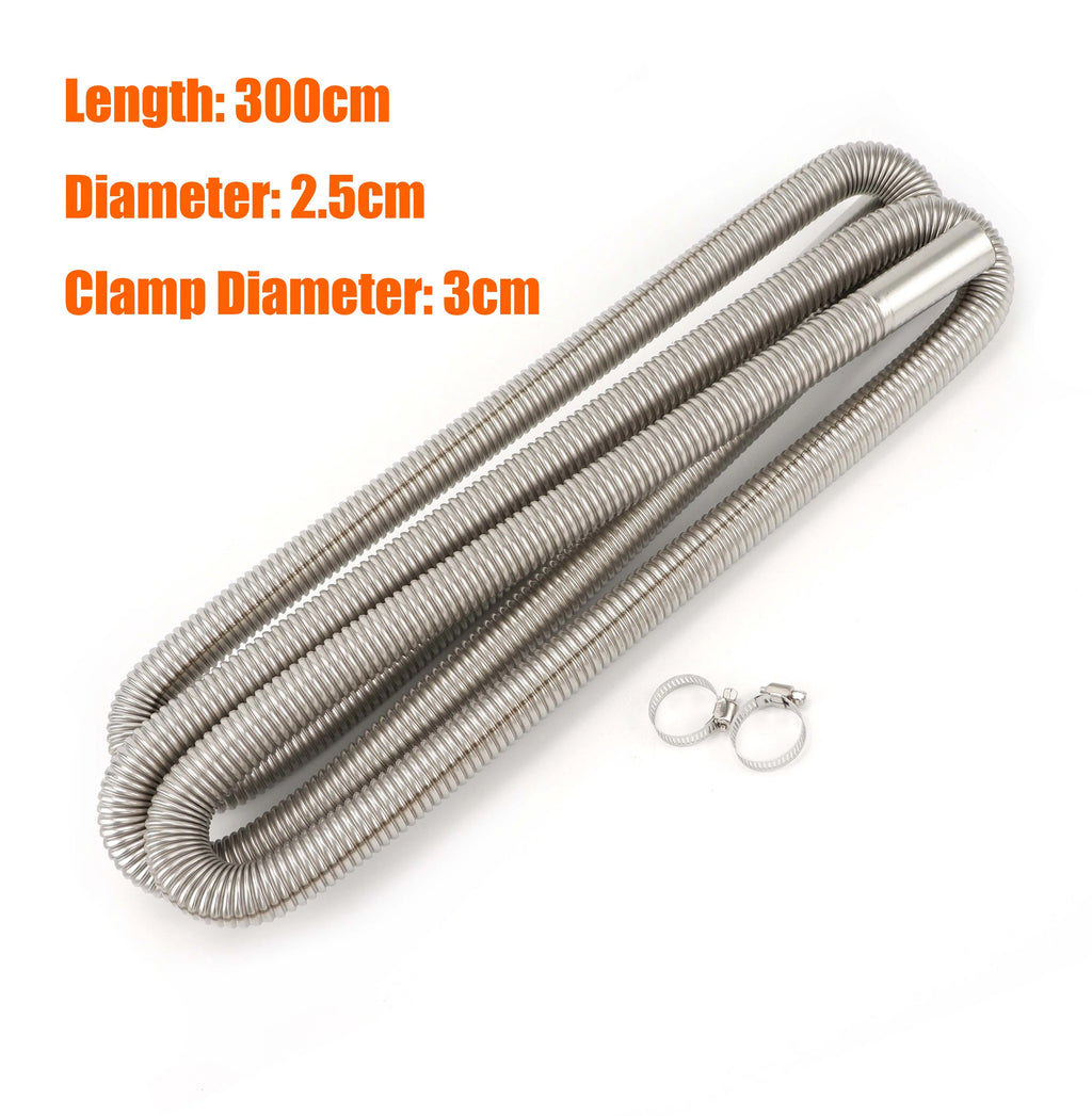 60cm 100cm 120cm 150cm 200cm 250cm 300cm Air Diesel Parking Heater Stainless Steel Exhaust Pipe Tube Gas Vent Hose Car Truck VAN