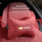 Nappa Leather Car Headrest Neck Pillow Waist Cushioning For Chevrolet Spark Captiva Cruze Malibu Equinox Trax Camaro Blazer