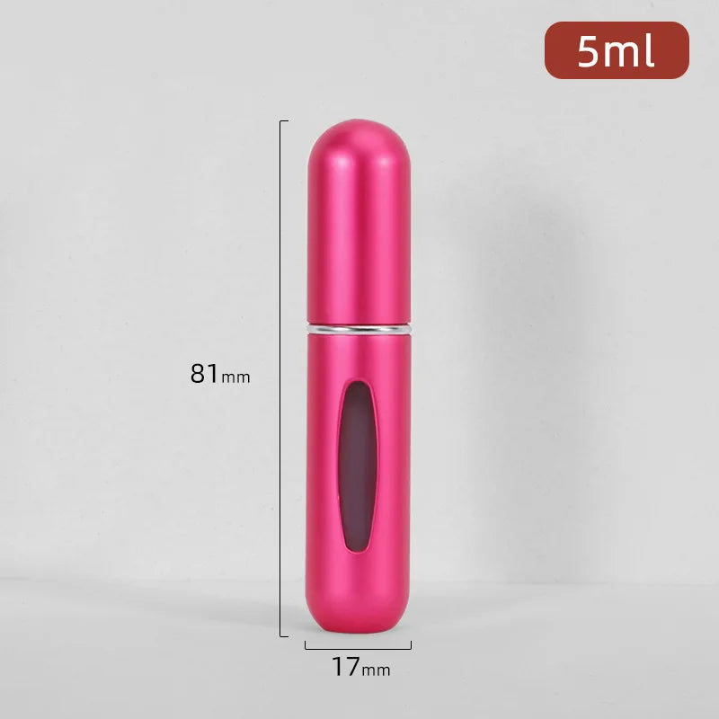 Mini atomizador de botella de Perfume recargable, pulverizador de aluminio, contenedor de líquidos portátil de viaje, herramienta dispensadora de cosméticos, 1 ud.