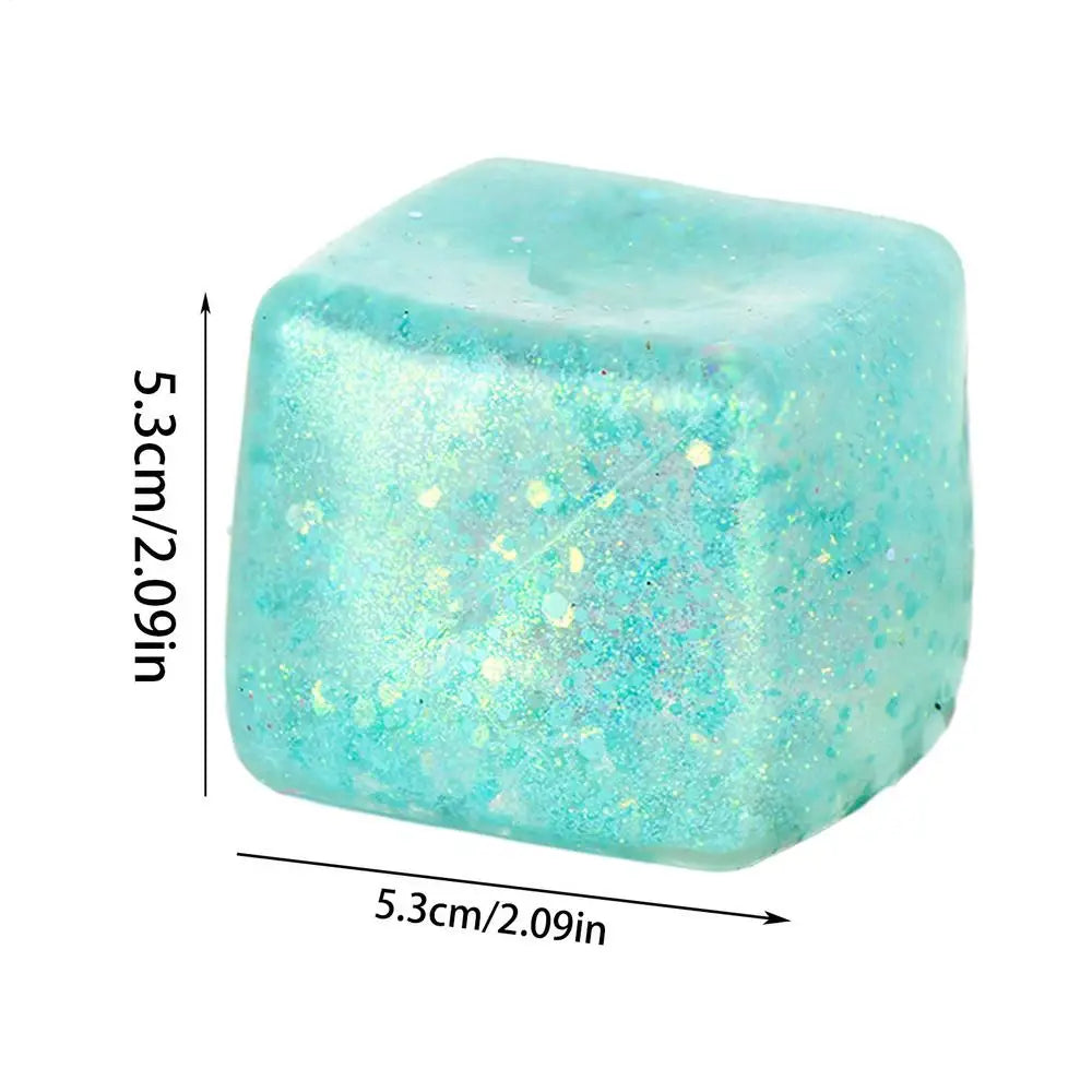 Maltose Cube Stress Squeeze Toy D ecompression Small Ice Cubes Anti Stress Slow Rebound Polar Light Colorful Squeeze TPR Block