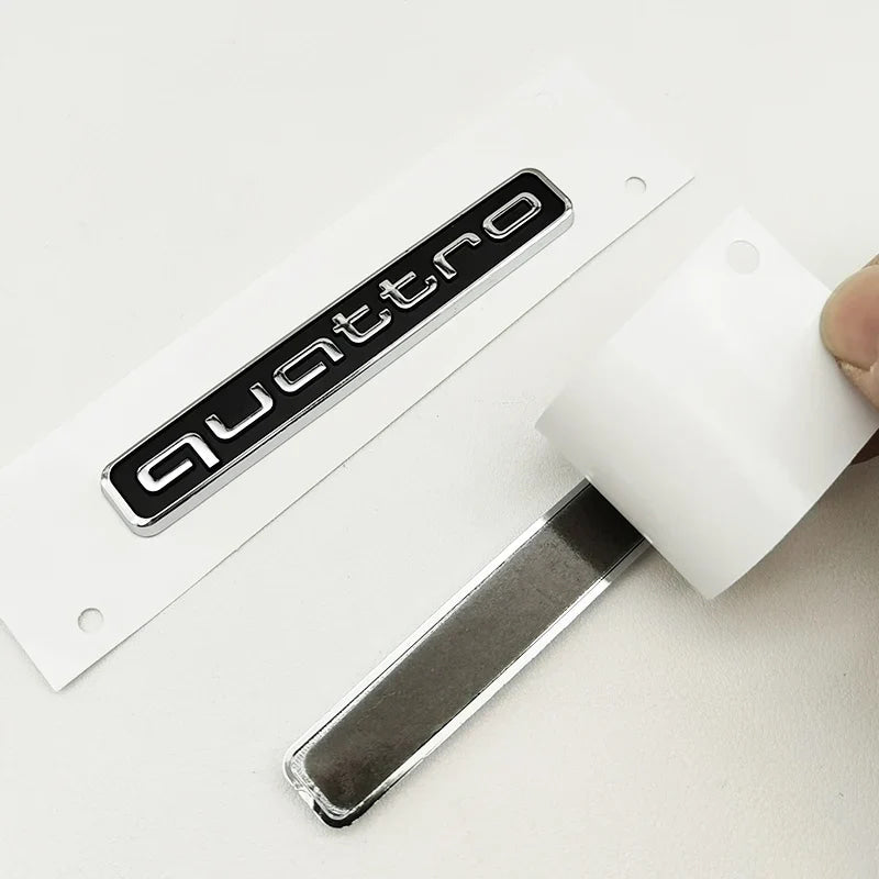 3D ABS Black Logo Quattro Emblem Decal Car Badge For Audi A3 A5 A4 A6 A7 A8 A1 A2 S3 S4 TT Q3 Q7 Q5 Quattro Sticker Accessories