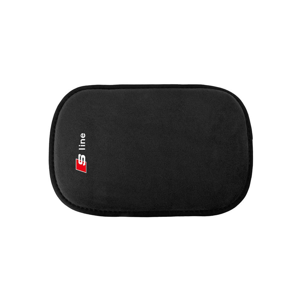 Suede Leather Armrest Mat Arm Rest Protection Cushion Auto Armrest Valve Cap For Audi Sline S3 A4 S4 TT Q1 C2 Q3 S7 B8 B9 8P 8V