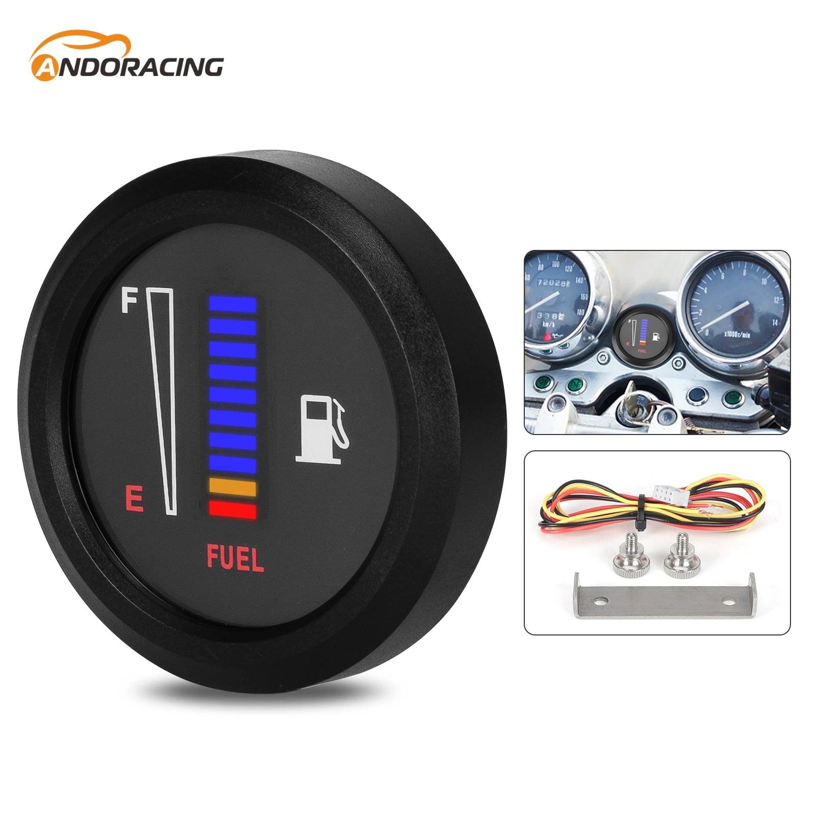 Universal Car Motorcycle Fuel Level Gauge 12V  2" 52mm Fuel Level Meter Gauge Electronic LED Ultra Thin Auto Benzine Meter