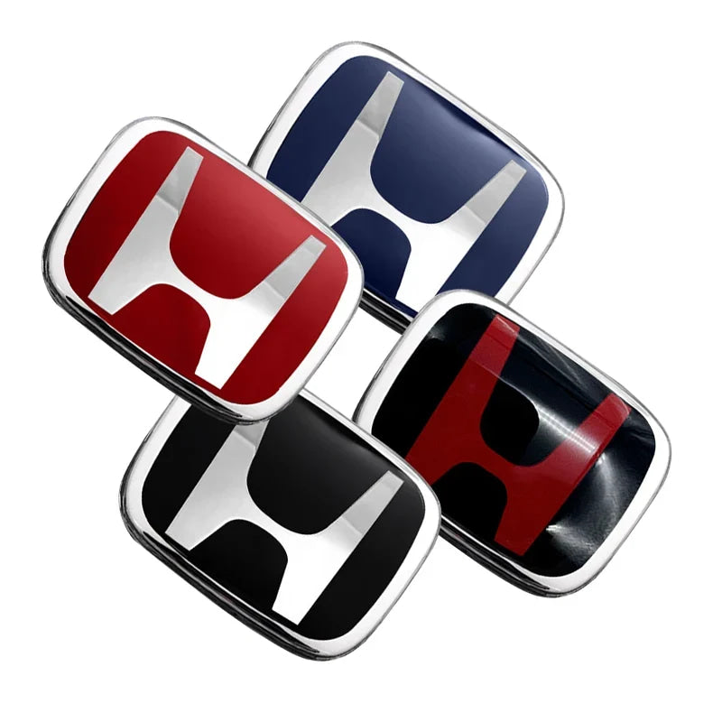 Car Steering Wheel Emblem H-Sticker For Honda Civic Accord City CRV Jade Fit Odyssey Hybrid Red Black Blue Interior Modification