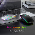Ratón inalámbrico Bluetooth recargable con 2,4 GHz USB RGB 1600DPI ratón para ordenador portátil tableta PC Macbook Gaming Mouse Gamer