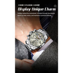 POEDAGAR Luxury Men Wristwatch Hollow Tourbillon Luminous Date Week Man Clock Automatic Mechanical Stainless Steel Men's Watches