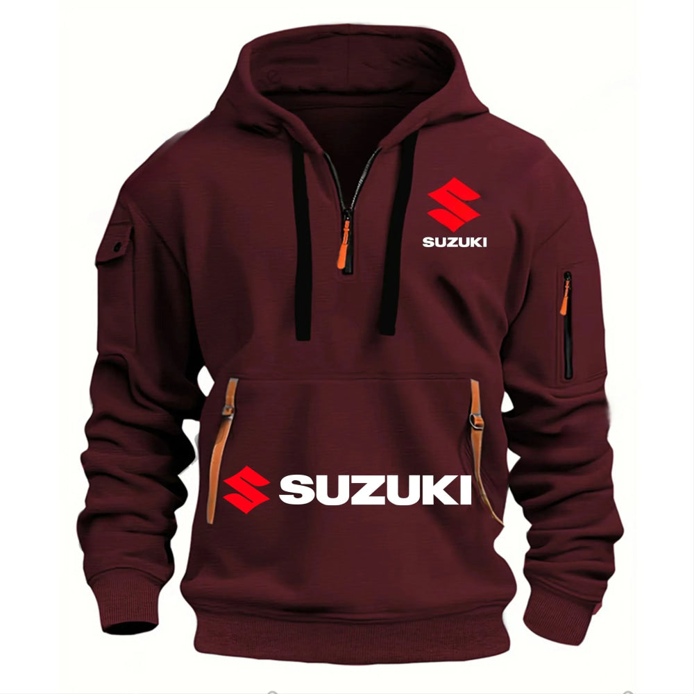 Suzuki Men's Hoodie Outdoor Motorcycle Riding Suit: Soft, Comfortable, Breathable, Stylish Autumn/Winter Style