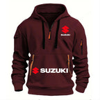 Suzuki Men's Hoodie Outdoor Motorcycle Riding Suit: Soft, Comfortable, Breathable, Stylish Autumn/Winter Style