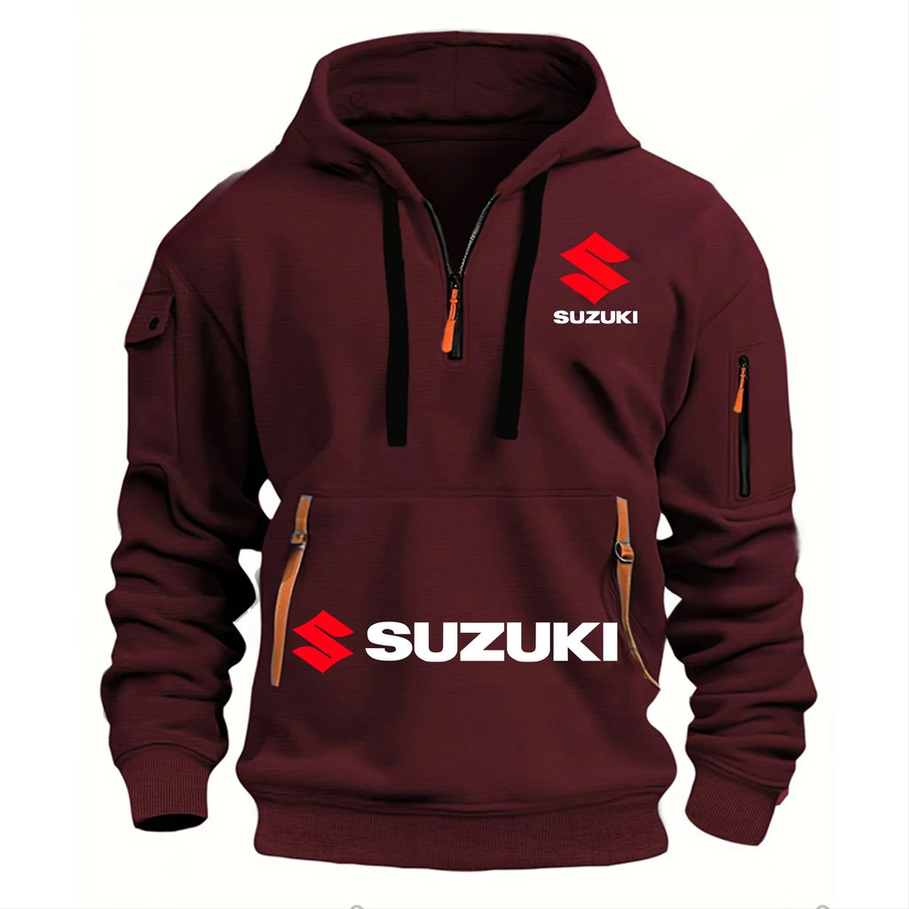 Suzuki Men's Hoodie Outdoor Motorcycle Riding Suit: Soft, Comfortable, Breathable, Stylish Autumn/Winter Style