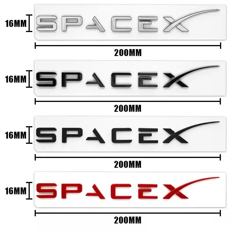 3D ABS Logo Letters Car Trunk Fender Side Badge Decal For Tesla Model Y/S/3/X Space X Emblem Sticker Accessory