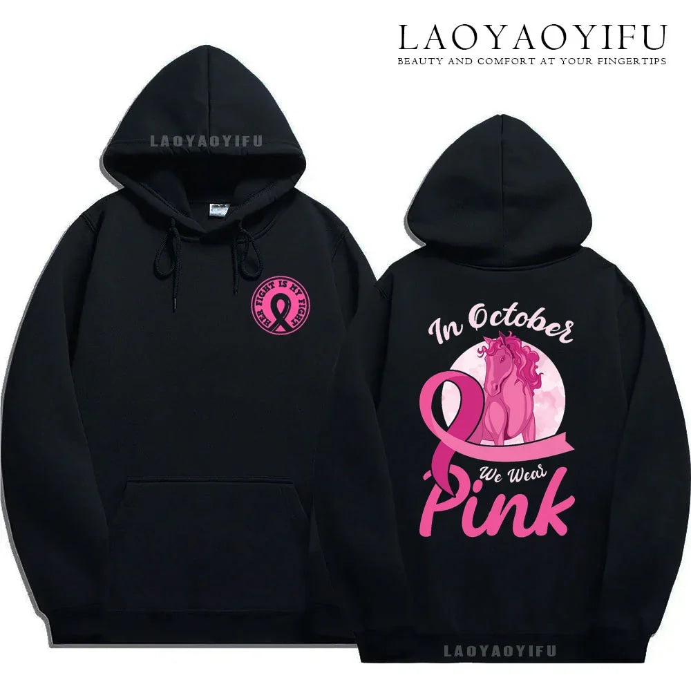 Family Pack Pink Awareness Ribbon Hoodies Survivor Support Winter Collection Spring and Autumn‌ Pink Ribbon Breast Cancer Gifts