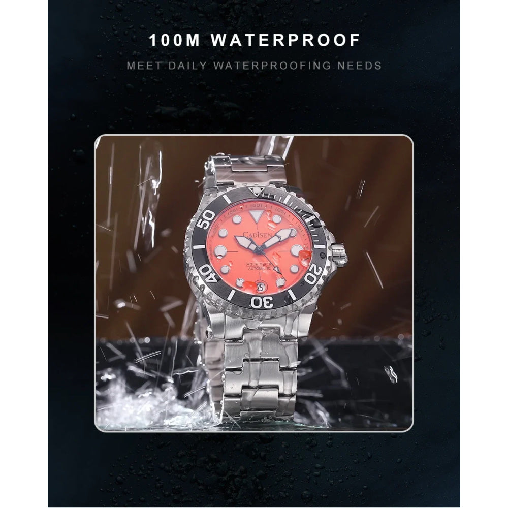 CADISEN AQUA DIVER New Brand Luxury Men Watches Automatic Watch Japan MIYOTA 8215 100M Waterproof Luminous Mechanical Wristwatch