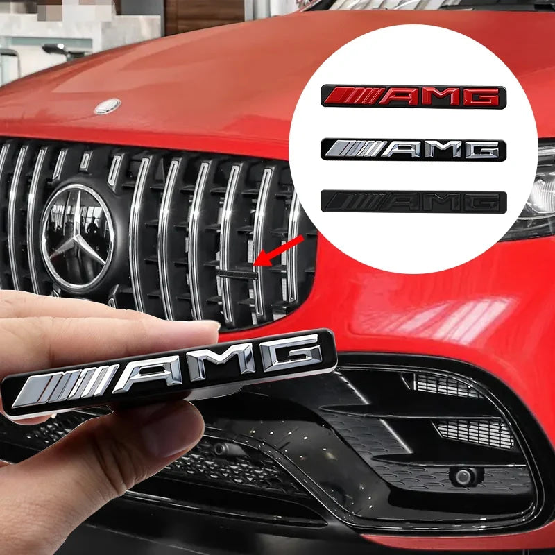 For Mercedes Benz W203 W204 W205 W210 w211 W124 W169 W176 W177 W202 ABS 3D AMG Logo Emblem Car Front Grille Badge accessories