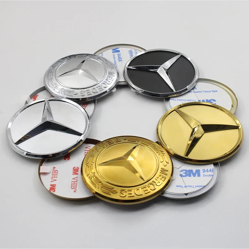 1Pc 52mm 57mm Car Steering Wheel Center Emblem Stickers For Mercedes Benz AMG W203 W206 W205 W211 W212 W210 W201 Badge Accessory