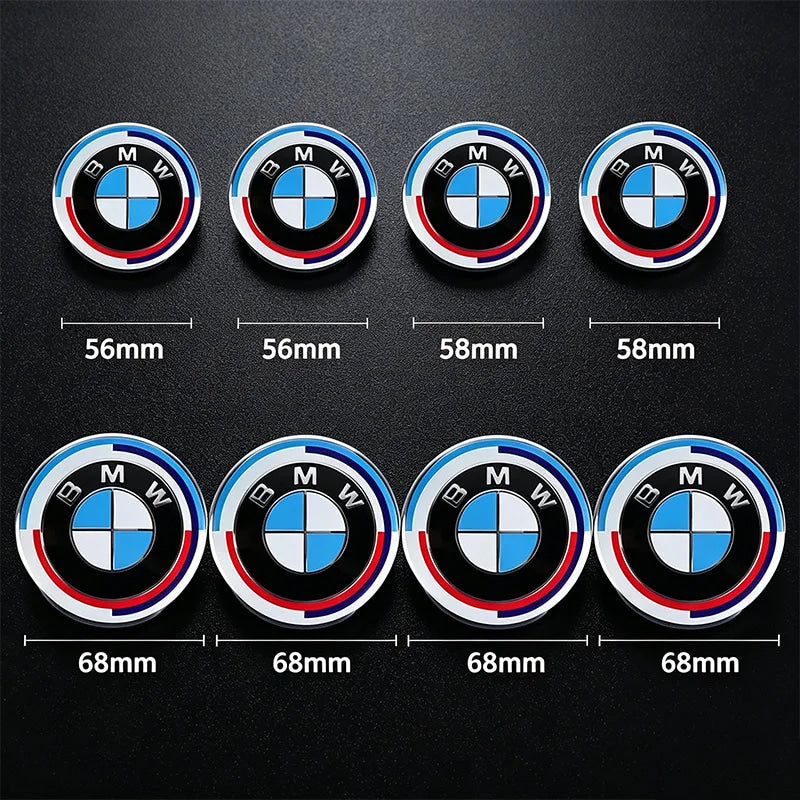 4Pcs 56/68mm Wheel Center Caps Emblem Badge For BMW 50th Anniversary E90 E60 F10 F20 G20 G30 E53 E85 E70 E84 F48 1/3/5/7 Series