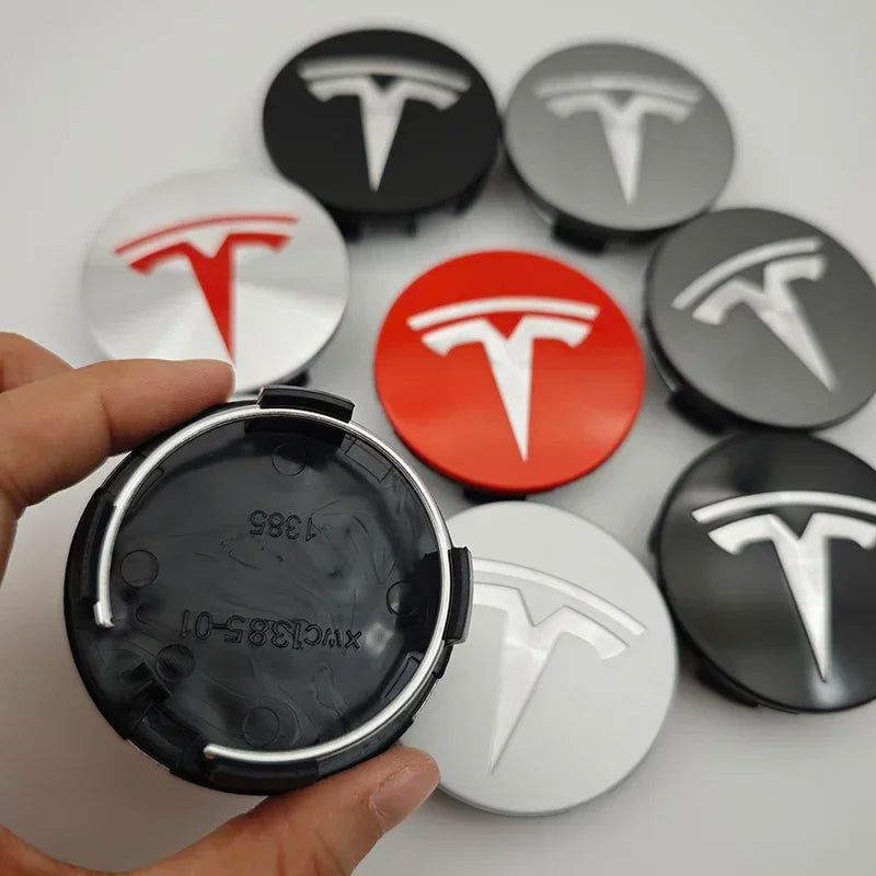 4Pcs 56mm ABS Tesla Wheel Center Hub Cap Emblem Logo Car Rims Cover Hubcap For Tesla Model 3 Y X S Original Badge Accessories
