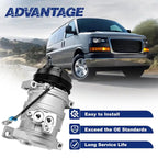 For Chevrolet GMC Silverado Sierra Express Cadillac AC Compressor + Clutch