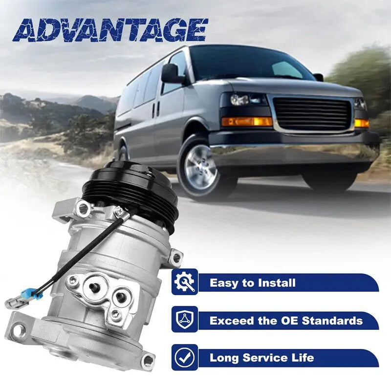 For Chevrolet GMC Silverado Sierra Express Cadillac AC Compressor + Clutch