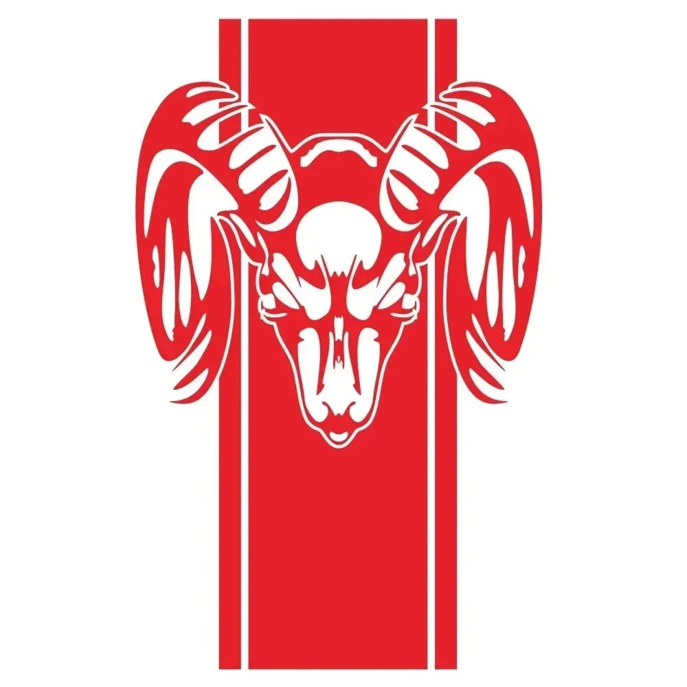Ram Skull Stripe Waterproof Vinyl Truck Stickers Tailgate Decals Fit Dodge Ram 1500 2500 3500 Rebel Mopar Exterior Decor
