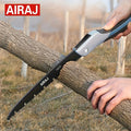 Sierra plegable AIRAJ para trabajar la madera, sierra de arco plegable multifunción para cortar madera, sierra afilada para acampar, jardín, podar árboles, herramientas manuales.
