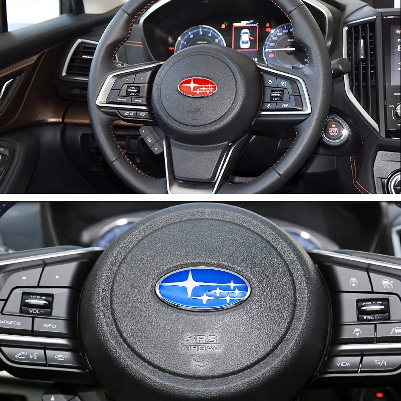 For Subaru Forester Outback Legacy Impreza STI BRZ Auto  1PC 58x30mm ABS Car Steering Wheel Center Emblem Badge Decal