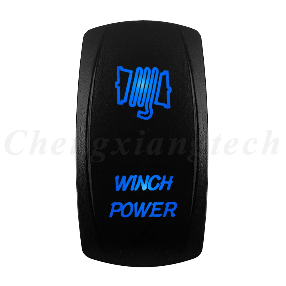 12V 20A Blue Led Car Boat Laser Rocker Switch ON OFF, (ON) OFF, ON OFF ON, (ON) OFF ON, (ON) OFF (ON) Waterproof
