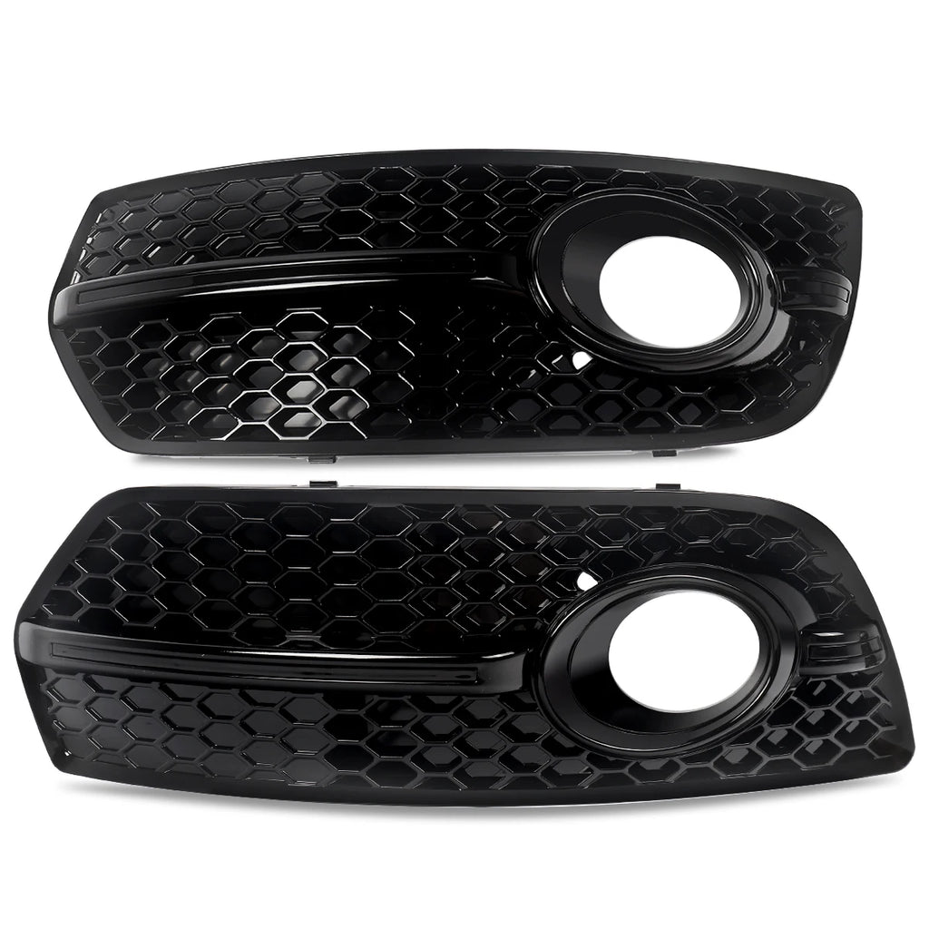 1Pair Black Honeycomb Fog Light Cover Grille for Audi Q5 8R 2009-2012 SQ5 Style