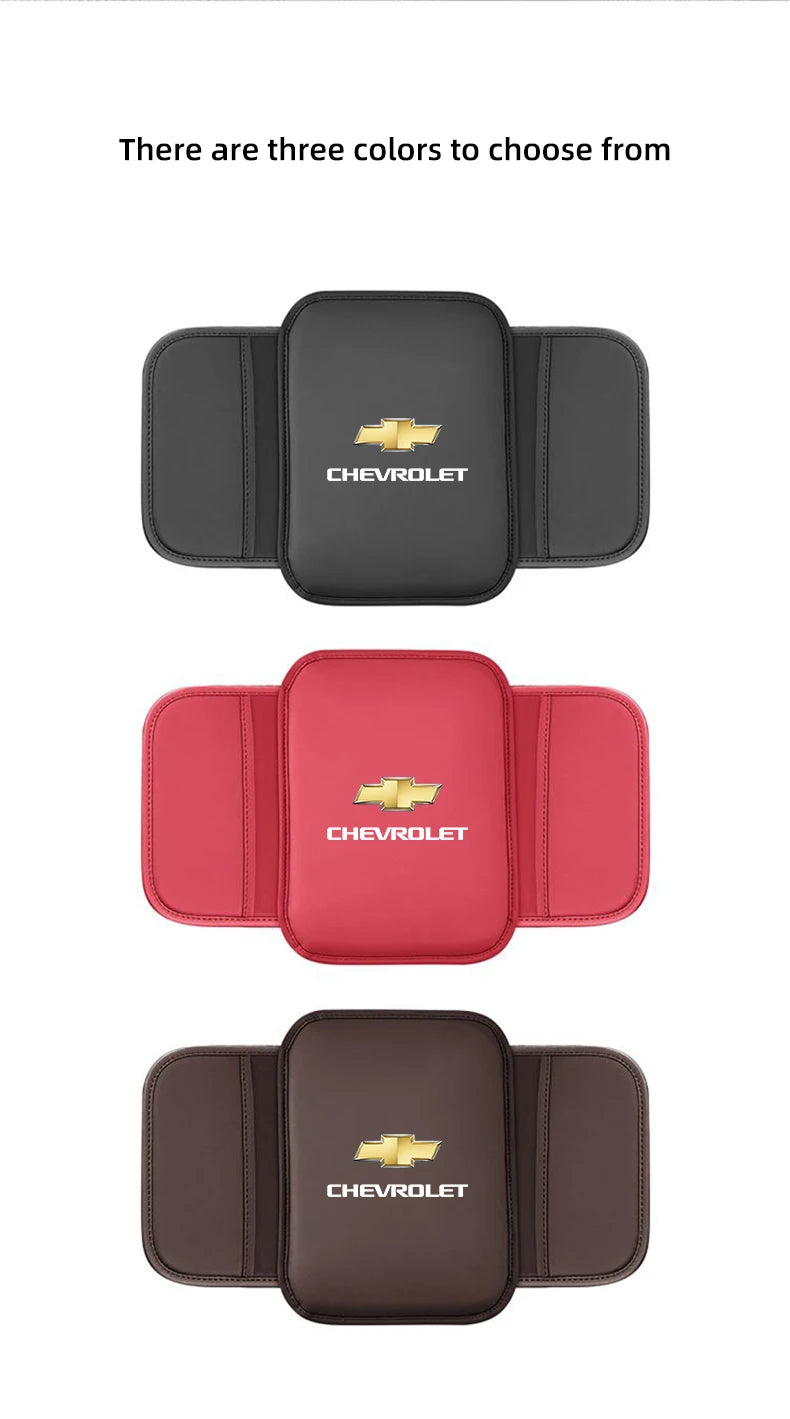 Car Armrest Cushion Leather Arm Rest Box Pad With Storage Bag For Chevrolet Corvette Montana TrailBlazer Silverado Traverse Bolt