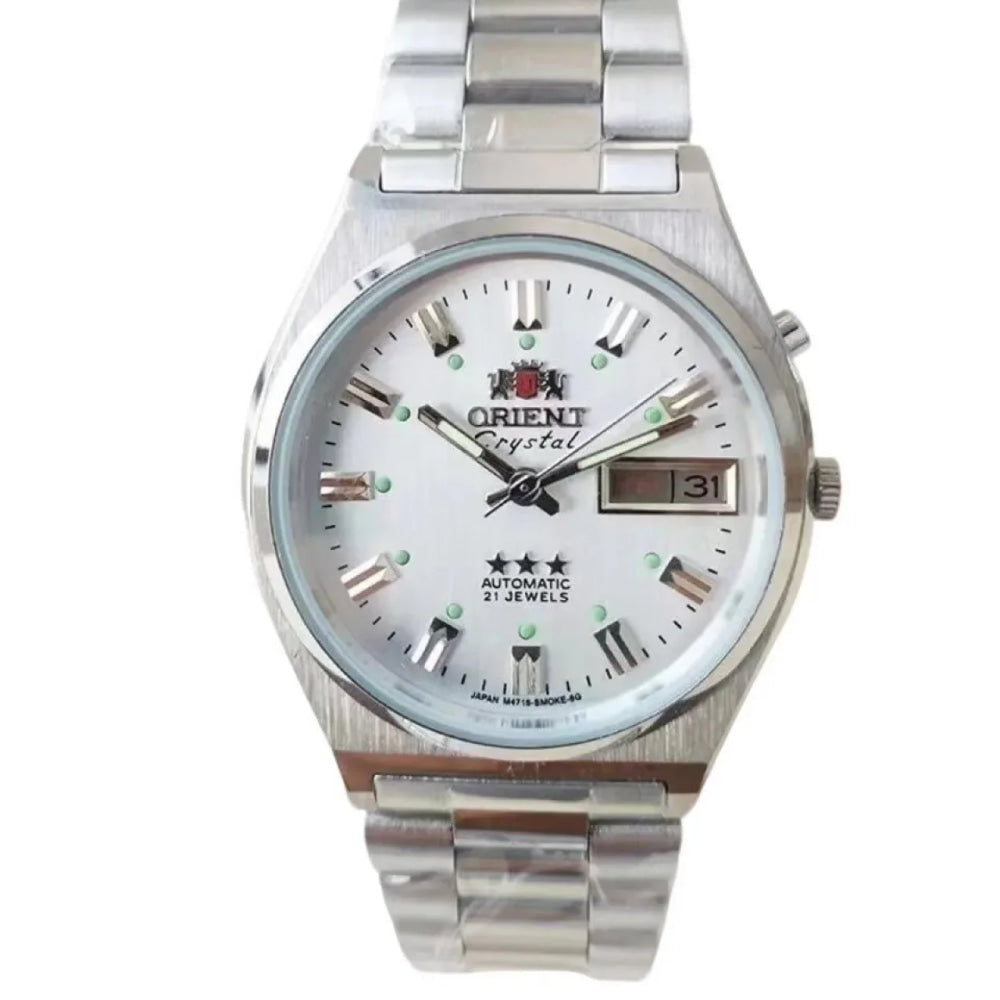 Orient Watch Mechanical Wristwatch Japanese Movement Stainless Steel Bracelet Folding Clasp with Luminescent