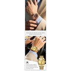 OLEVS Men's Watch Top Brand Luxury Wrist Watch For Men Fashion Rose Gold Stainless Steel Waterproof Watch Day Date Quartz Clock