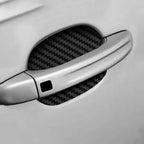 4 unids/set de molduras de estilo de coche, pegatina para puerta de coche, cubierta resistente a arañazos de fibra de carbono, piezas de película de protección de manija automática