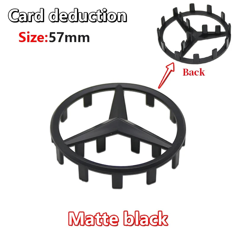 52mm 57mm Pins Sticker Car Steering Wheel Emblem Badge For Mercedes C E S Class CLA CLS W212 W205 W204 Styling Accessories Trim