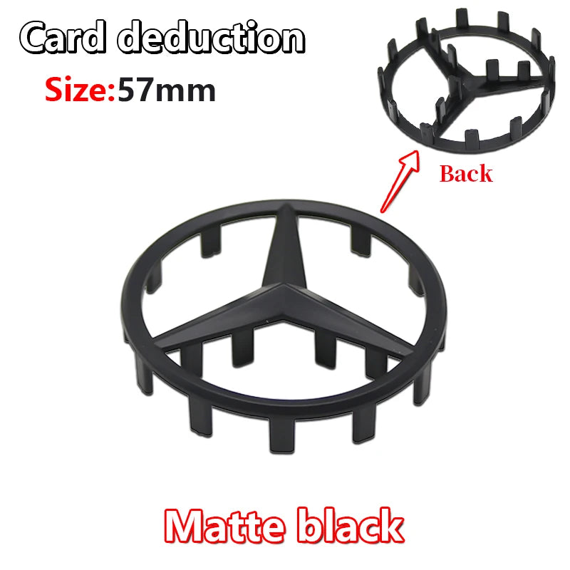 52mm 57mm Pins Sticker Car Steering Wheel Emblem Badge For Mercedes C E S Class CLA CLS W212 W205 W204 Styling Accessories Trim