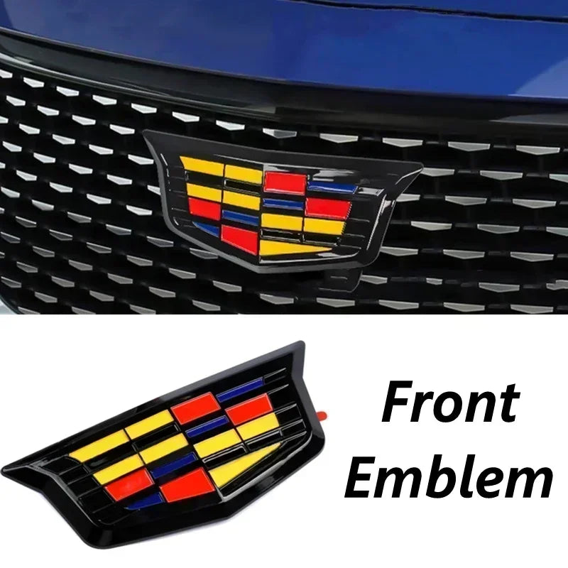 Front Rear Emblem Steering Wheel Sticker Side Badge Logo Refit Replacement Accessories for Cadillac CT4 CT5 CT6 XT4 XT5 XT6