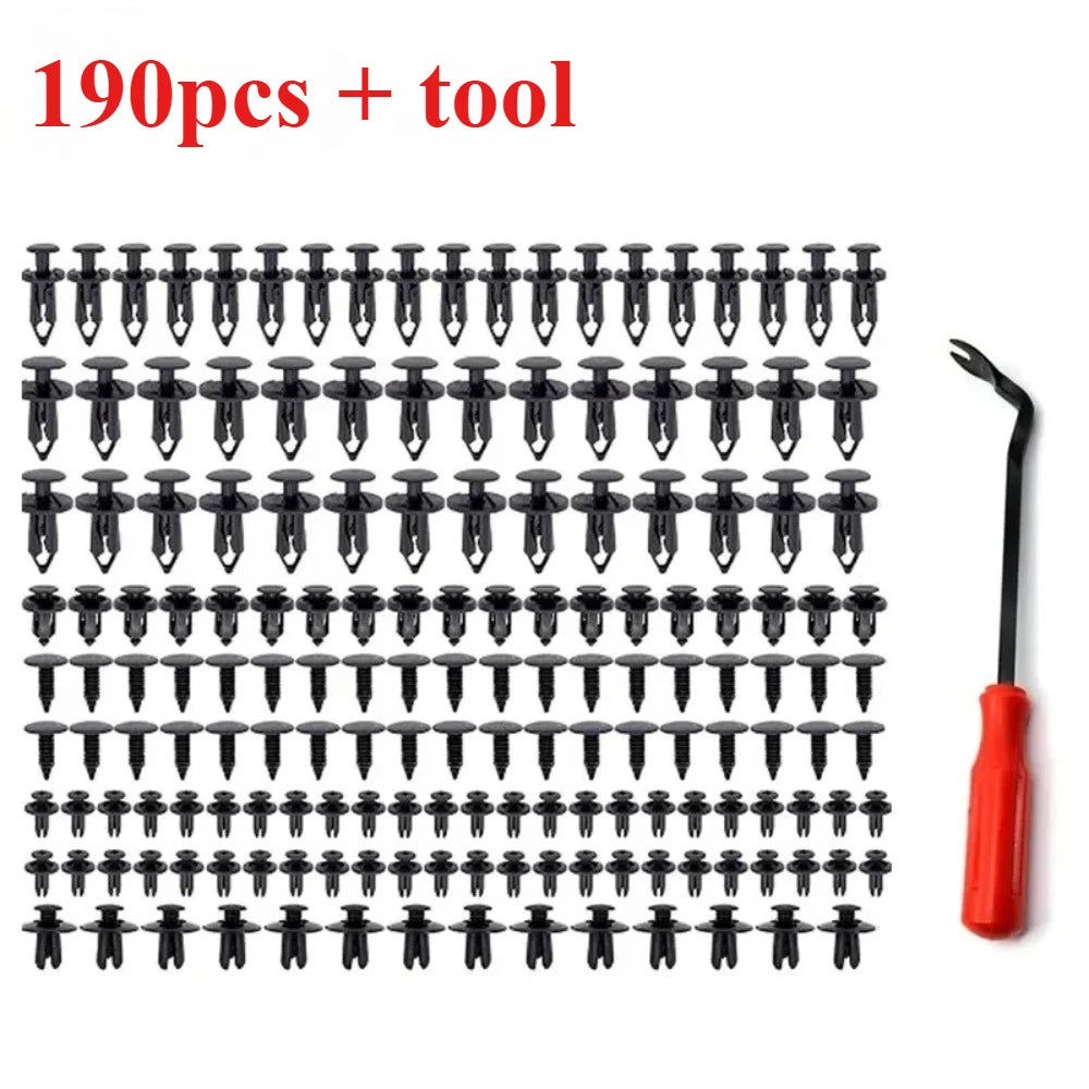 190 clips de retención automotrices mixtos: 6 tipos de sujetadores push para reparación de parachoques y molduras