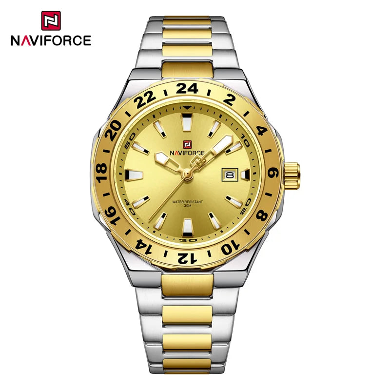 NAVIFORCE Luxury Watch for Men Quartz 3ATM Waterproof Stainless Steel Watches Business Fashion Men's Wristwatch2025