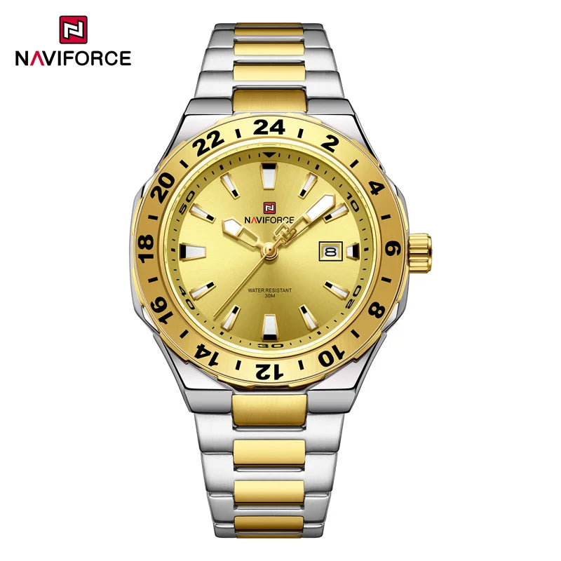 NAVIFORCE Luxury Watch for Men Quartz 3ATM Waterproof Stainless Steel Watches Business Fashion Men's Wristwatch2025