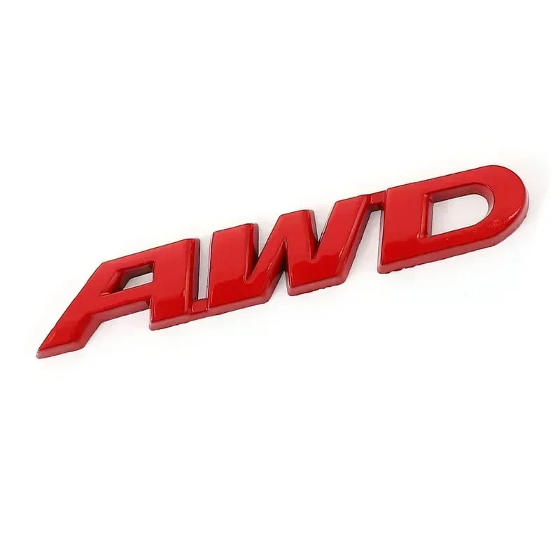 3D Metal AWD Letters Rear Trunk Fender Emblem Badge Sticker Decals For Honda CRV HRV Highlander Car Styling Accessories