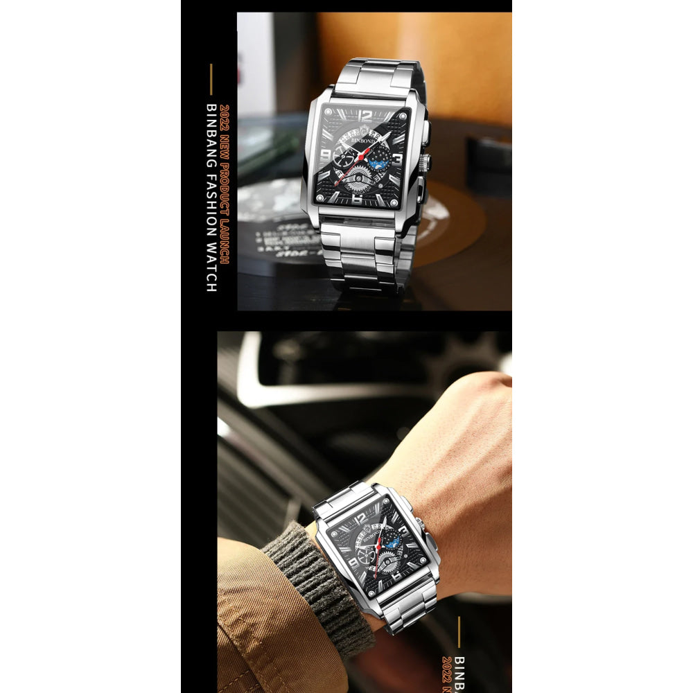 BINBOND Luxury quartz wristwatches luminous waterproof auto date chronograph men's watch business sport fashion casual reloj