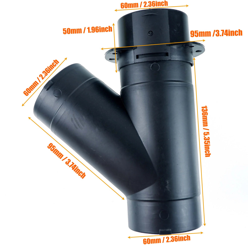 60mm 75mm Valve Flap Adjustable Air Diesel Heater Vent Ducting Branch Splitter Exhaust Pipe Outlet Joiner Connector For Car