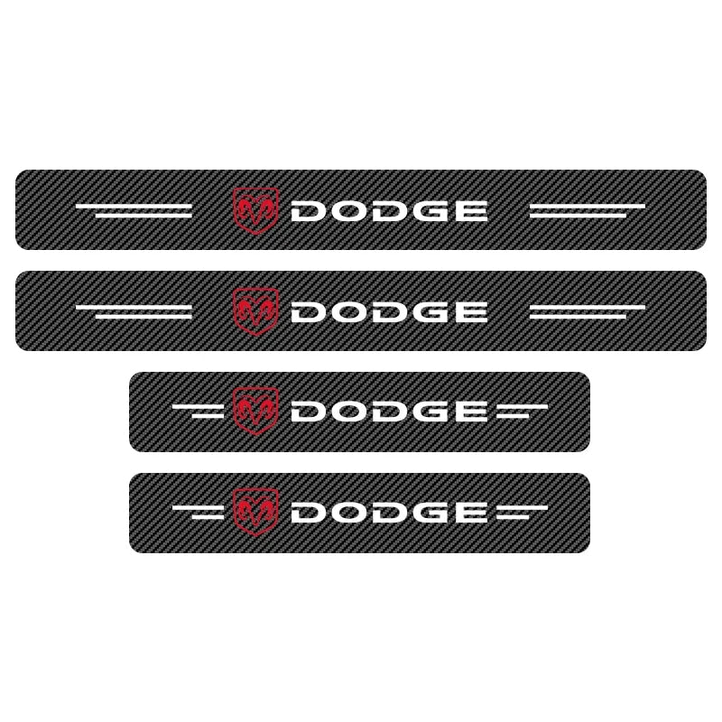 4Pcs Car Door Threshold Protector Sticker Emblem Decal Auto Accessories  For Dodge Durango Caliber Dakota Neon SXT Nitro Ram SRT