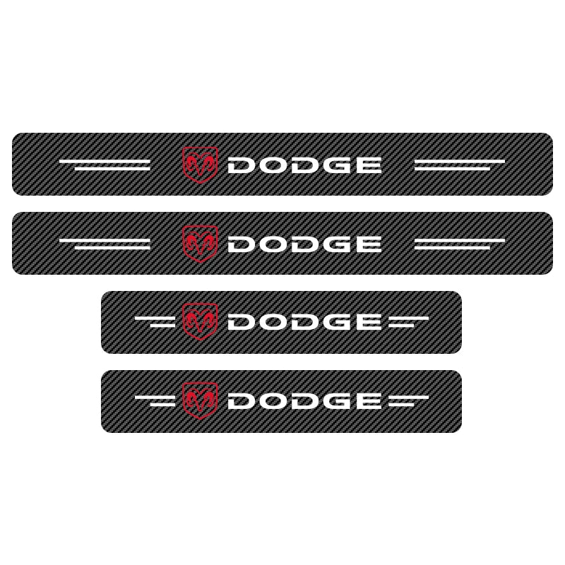 4Pcs Car Door Threshold Protector Sticker Emblem Decal Auto Accessories  For Dodge Durango Caliber Dakota Neon SXT Nitro Ram SRT
