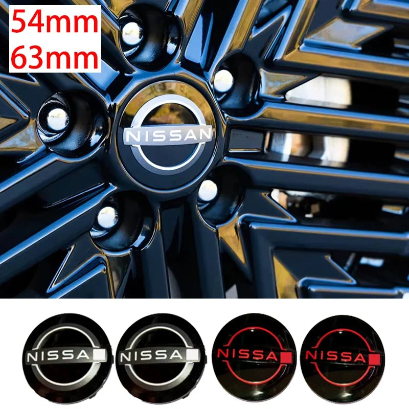 54mm/63mm New Car Wheel Center Hub Caps Rim Modified Covers for Nissan Teana Tiida Sentra X Trail T32 Qashqai J10 J11 Leaf Juke