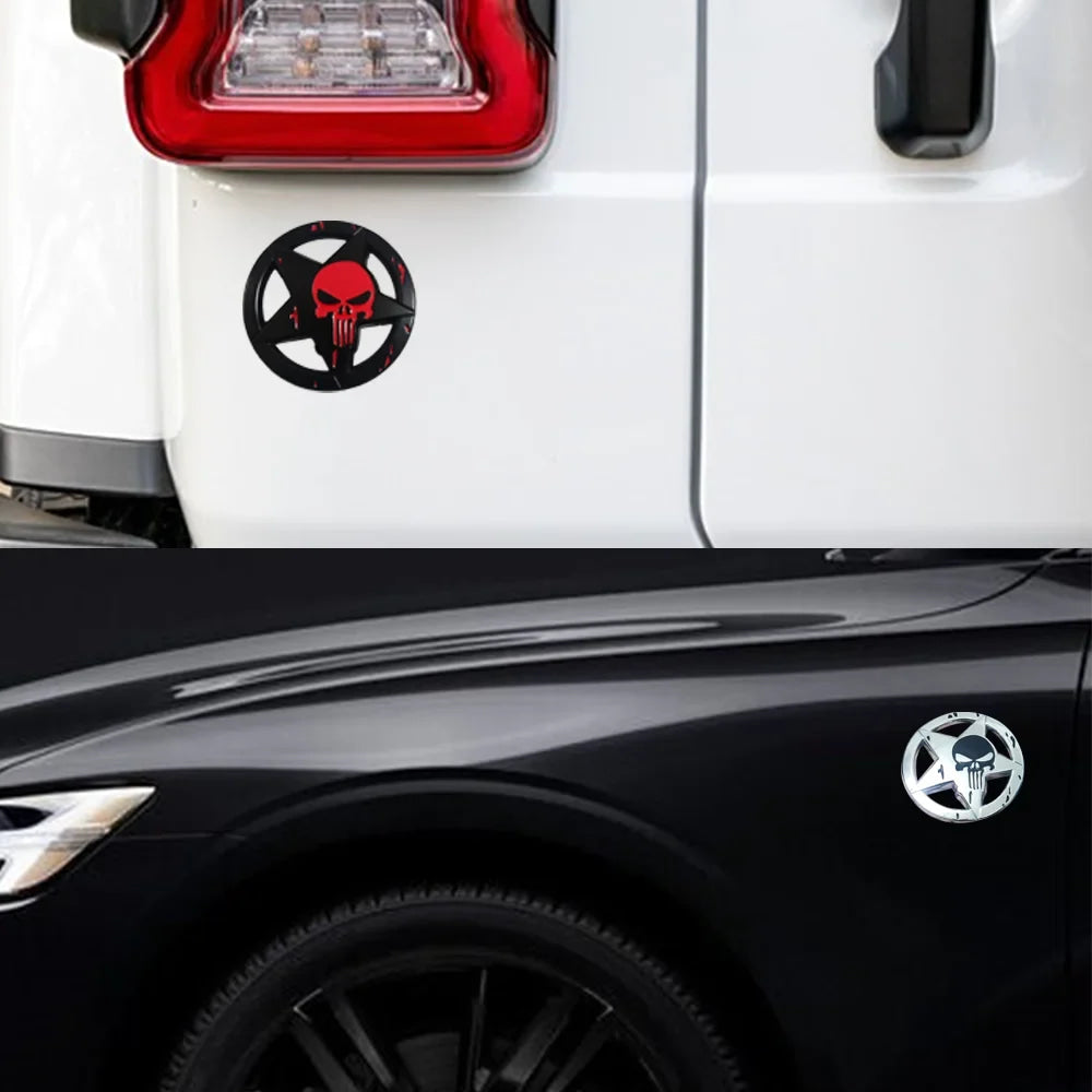 Metal 3D Skull Car Stickers Applicable to the Trunk, Car Doors, Bumpers, Rear Windshield and Fenders of Automobiles