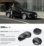For Audi 4pcs 60mm Car Styling Audi Wheel Center Cap Emblem Hub Covers Badge For Audi B5 B6 B7 B8 B9 D3 Q3 Q5 Q7 TT A1 A3 A4 A5