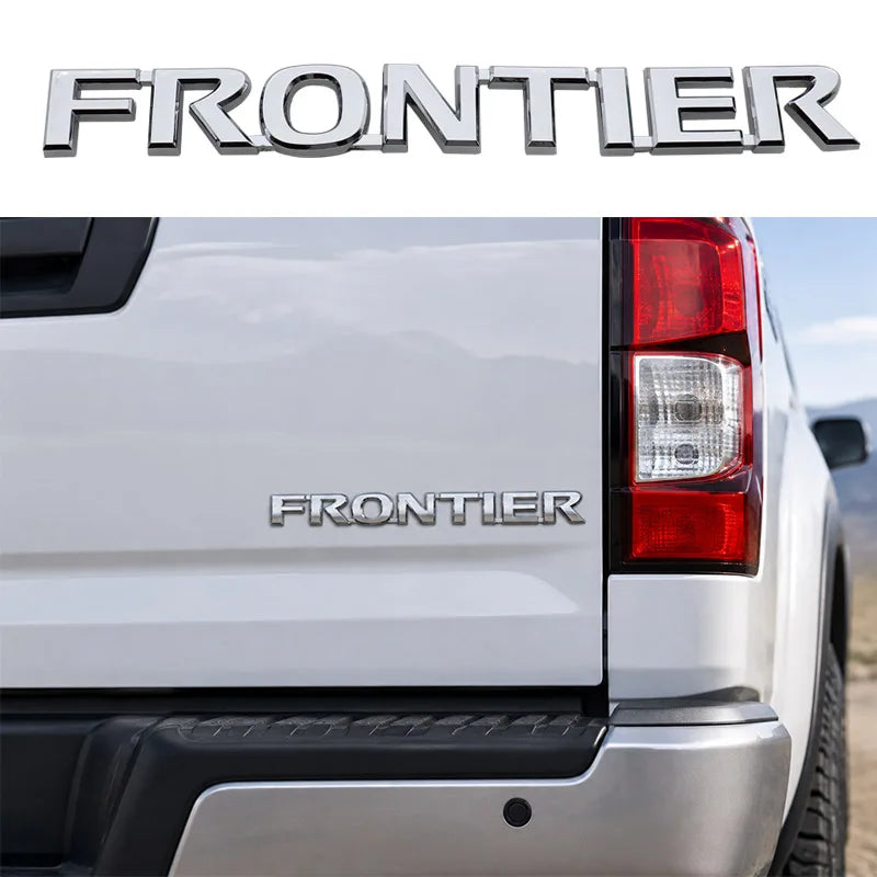 1pcs 3D FRONTIER ABS Car Rear Letter logo Rear Bumper tail door trunk car rear Emblem sticker styling Accessories For Nissan